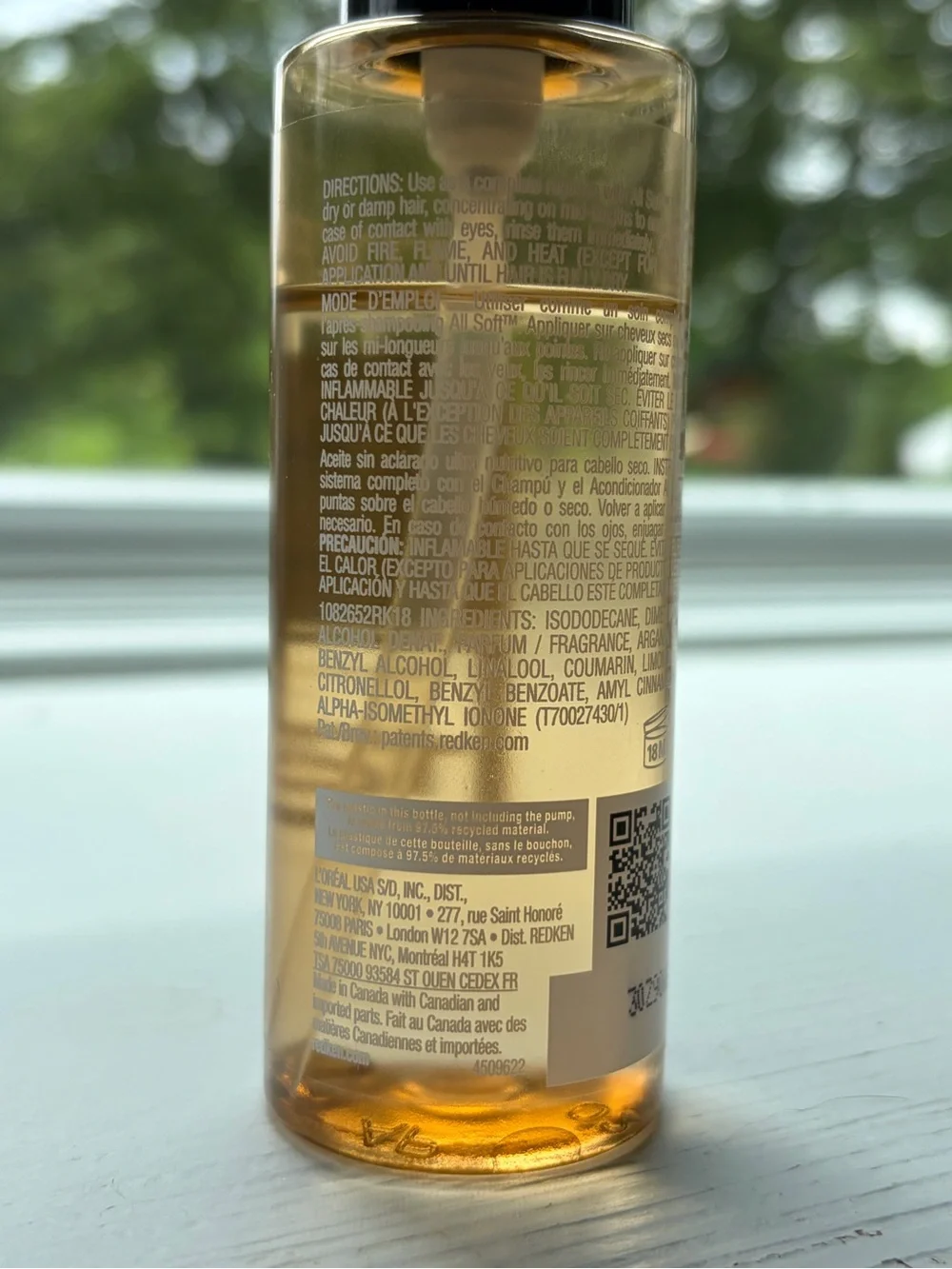 2/$30! Redken All Soft Argan-6 Oil- 3/4 full